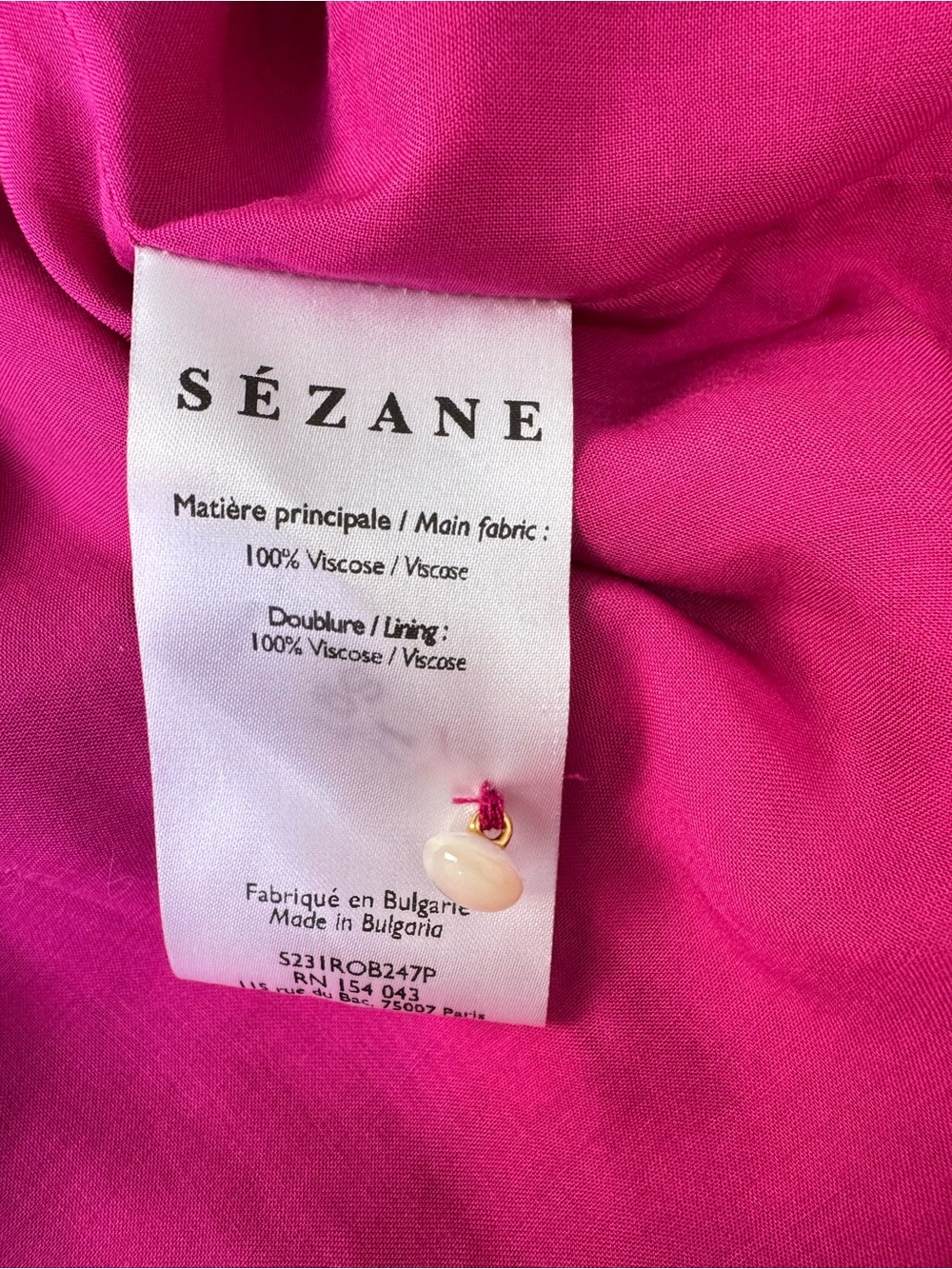 Sezane Victoria Midi Dress Minorca Fuschia Floral Size 12 - Picture 7 of 8